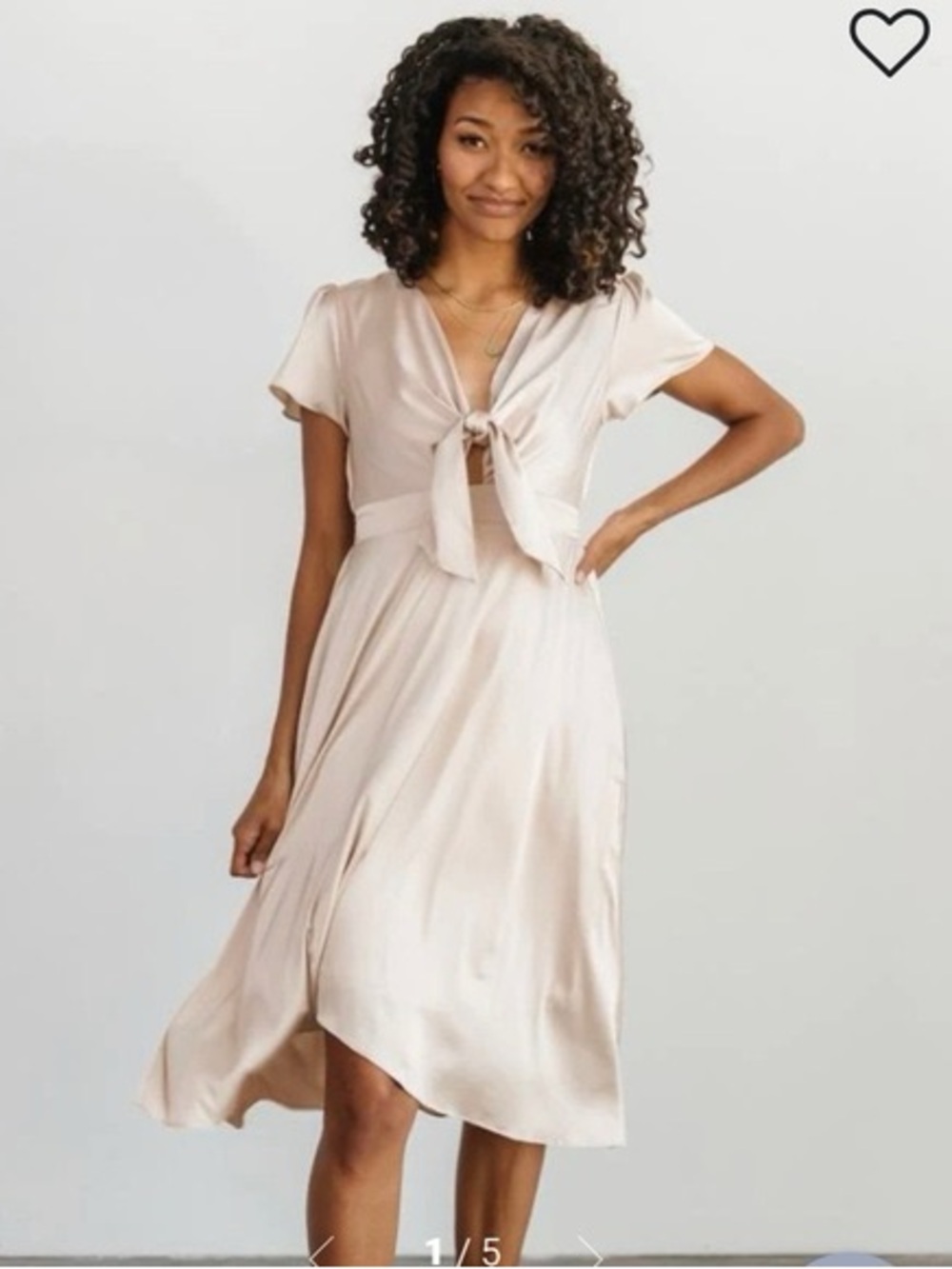 Baltic Born Poppy Satin Midi Dress in Champagne